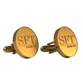 Sterling Silver Cufflink's, Gold Plated, Circle, 3/4"